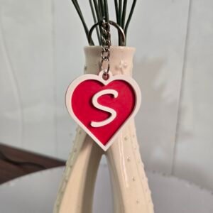 Red Heart alphabet keychain